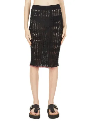 Acne Studios Ladder Knit Midi Skirt