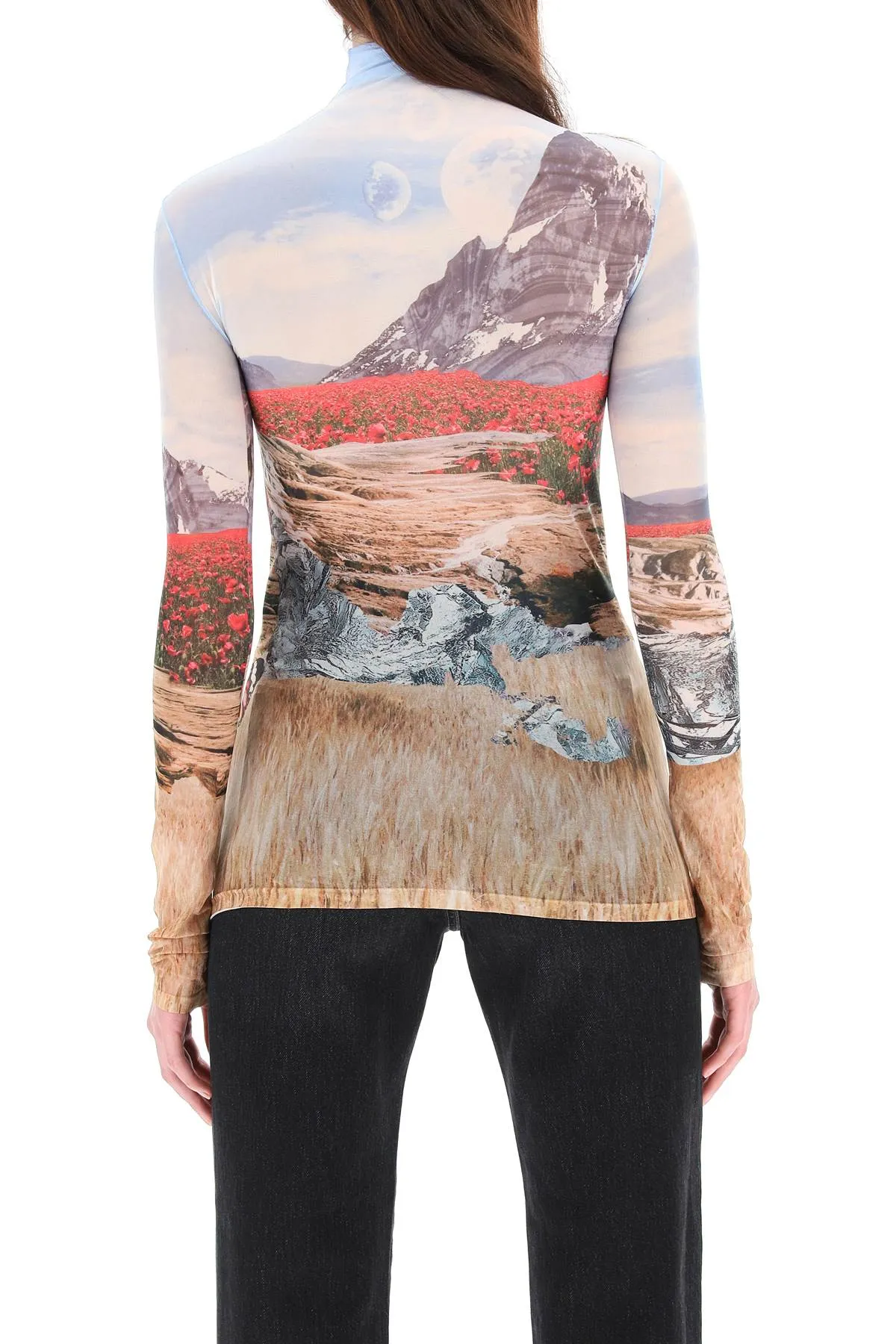 Acne Studios Seamless Printed Turtleneck Top