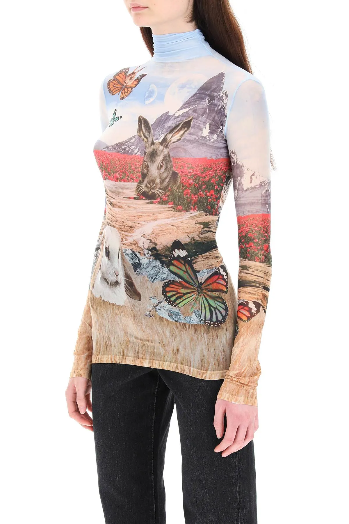 Acne Studios Seamless Printed Turtleneck Top