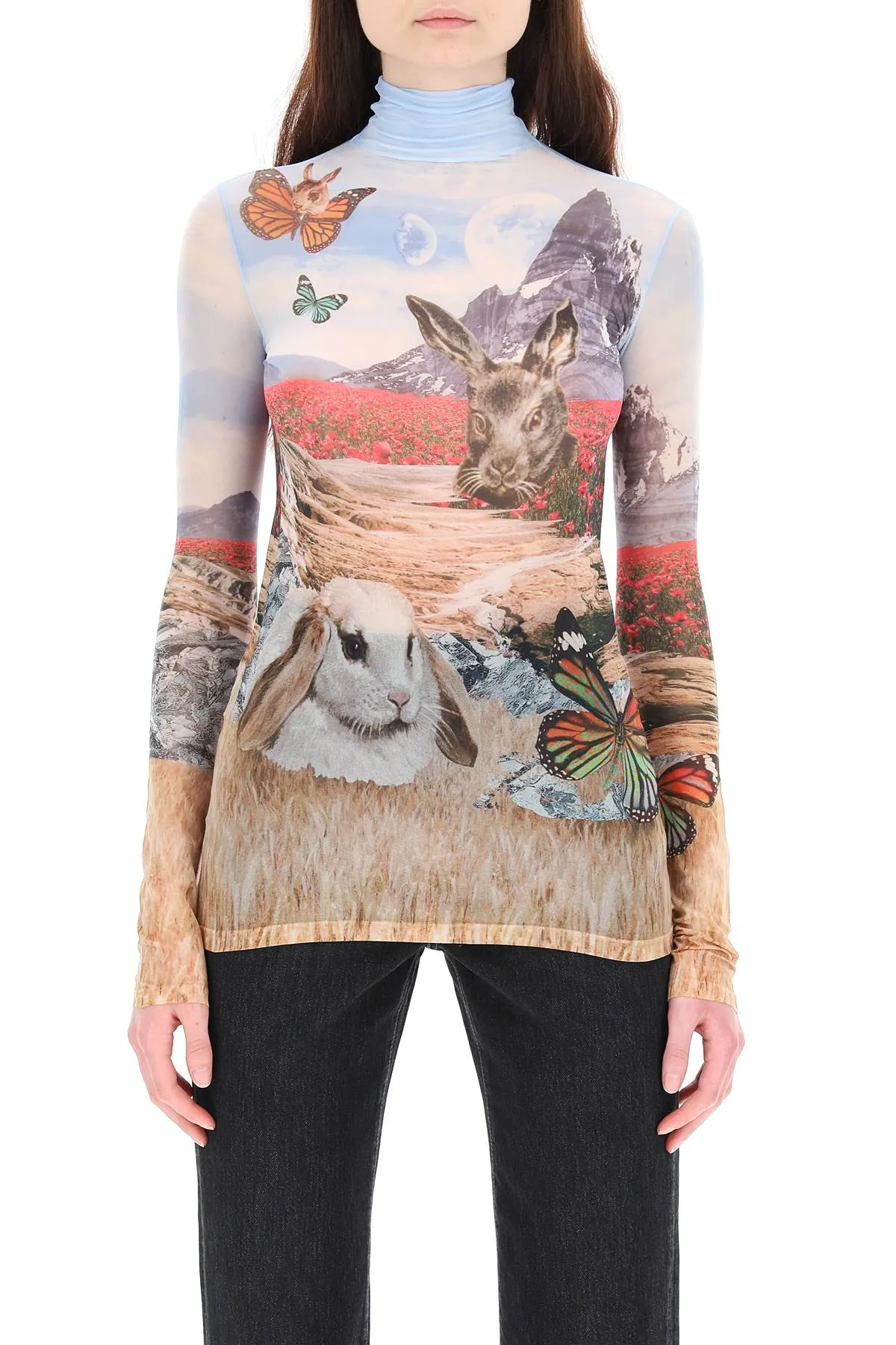 Acne Studios Seamless Printed Turtleneck Top