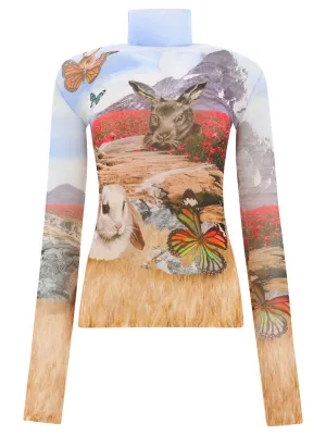 Acne Studios Seamless Printed Turtleneck Top