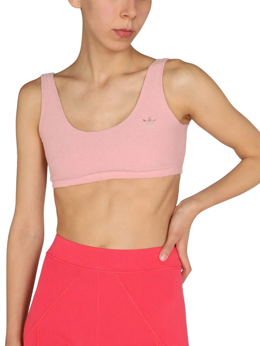 Adidas Originals Logo Embroidered  Cropped Top