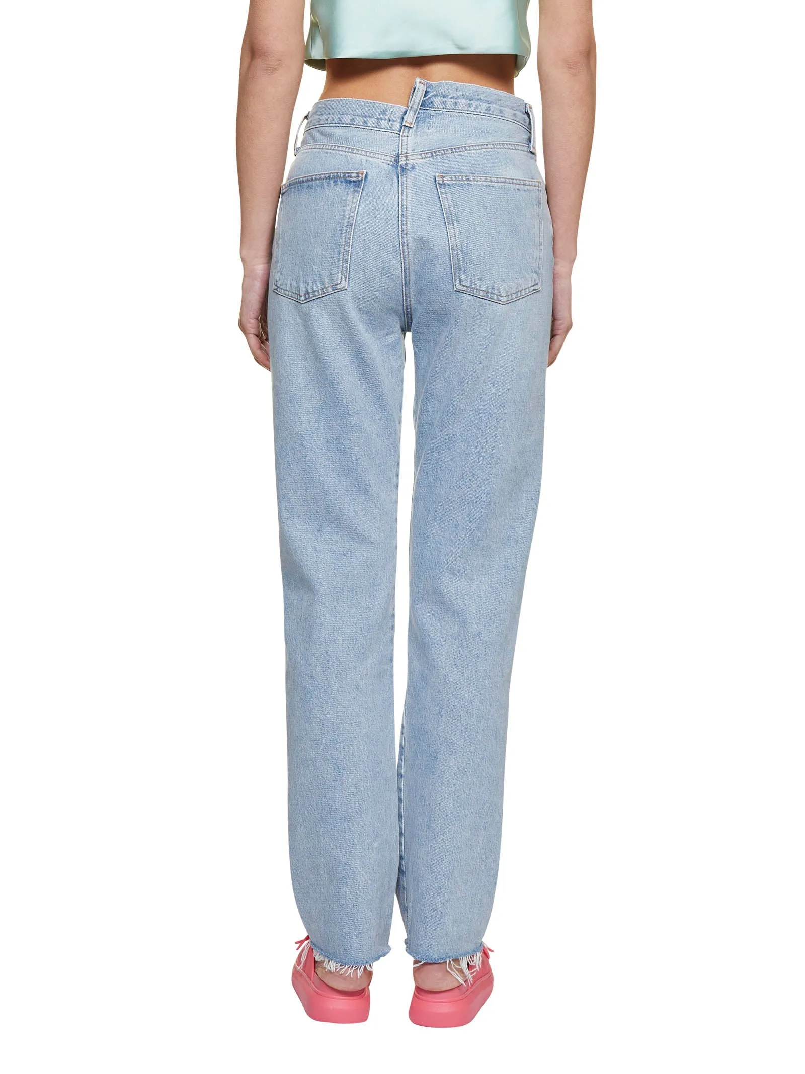 AGOLDE Criss-Cross Waisted Straight-Leg Jeans