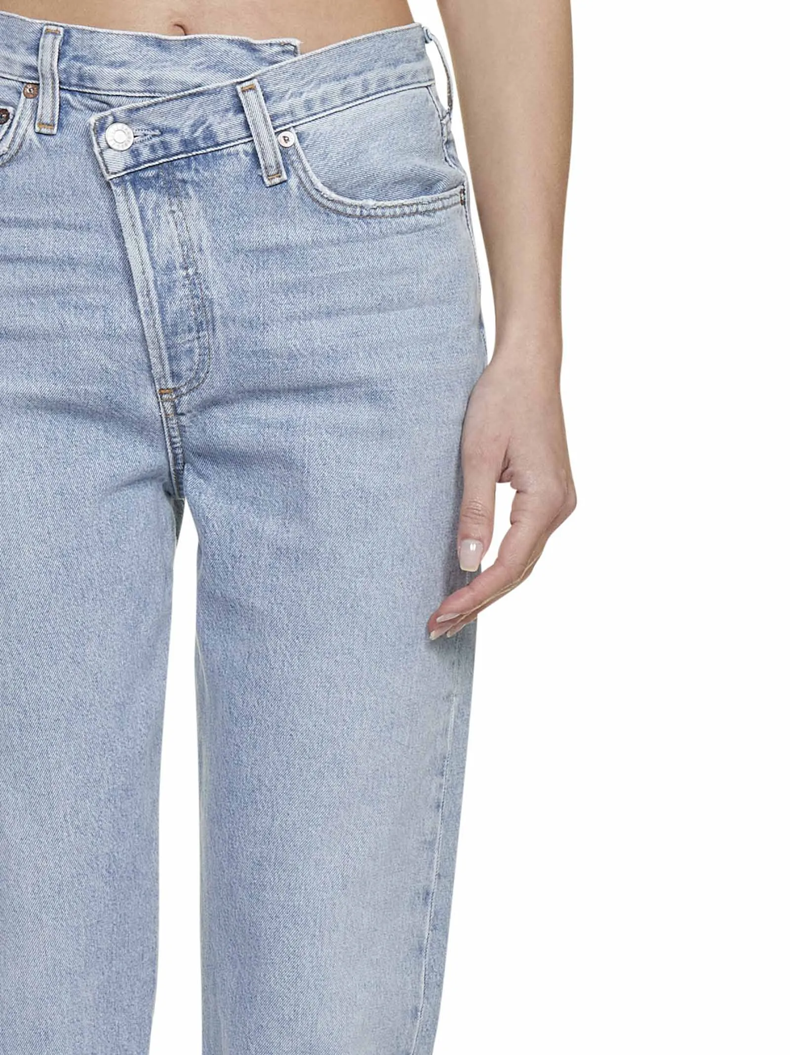 AGOLDE Criss-Cross Waisted Straight-Leg Jeans