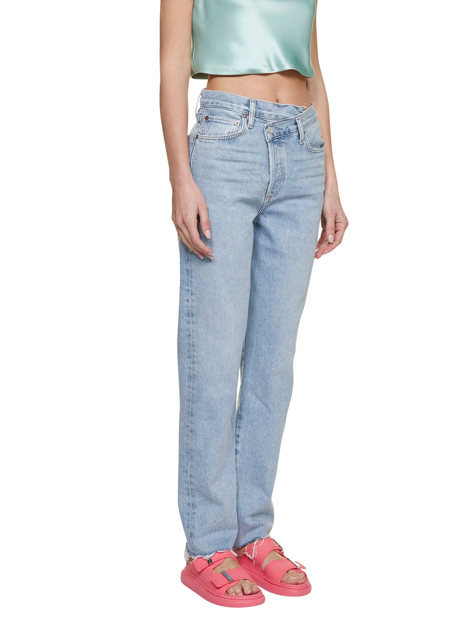 AGOLDE Criss-Cross Waisted Straight-Leg Jeans