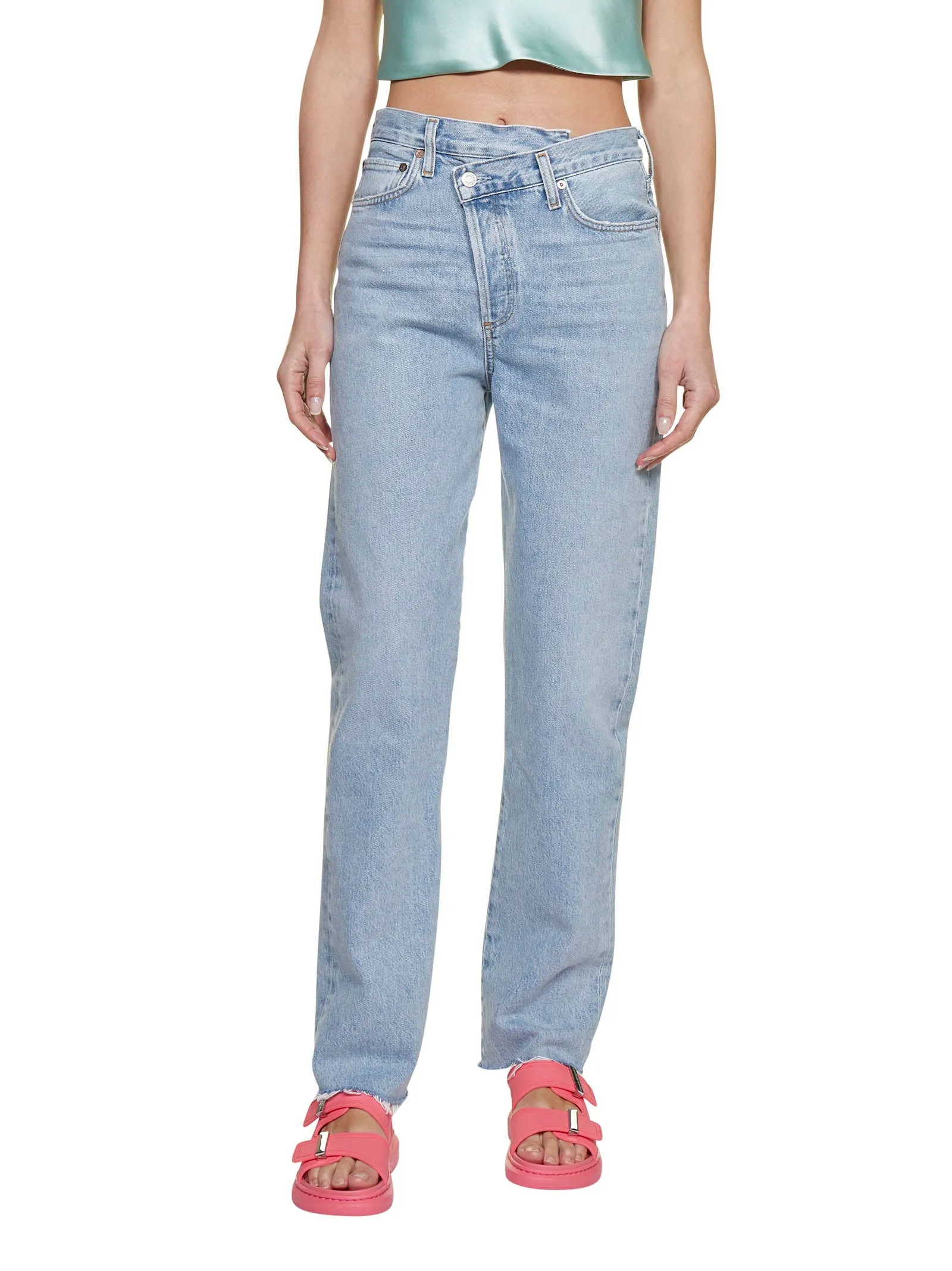AGOLDE Criss-Cross Waisted Straight-Leg Jeans