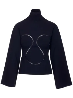 Alaa Dropped Shoulder Long-Sleeved Sweater