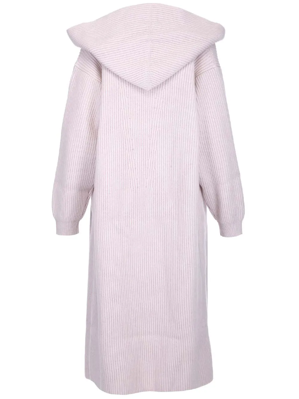 Alaa Long-Sleeved Ribbed Hooded Coat