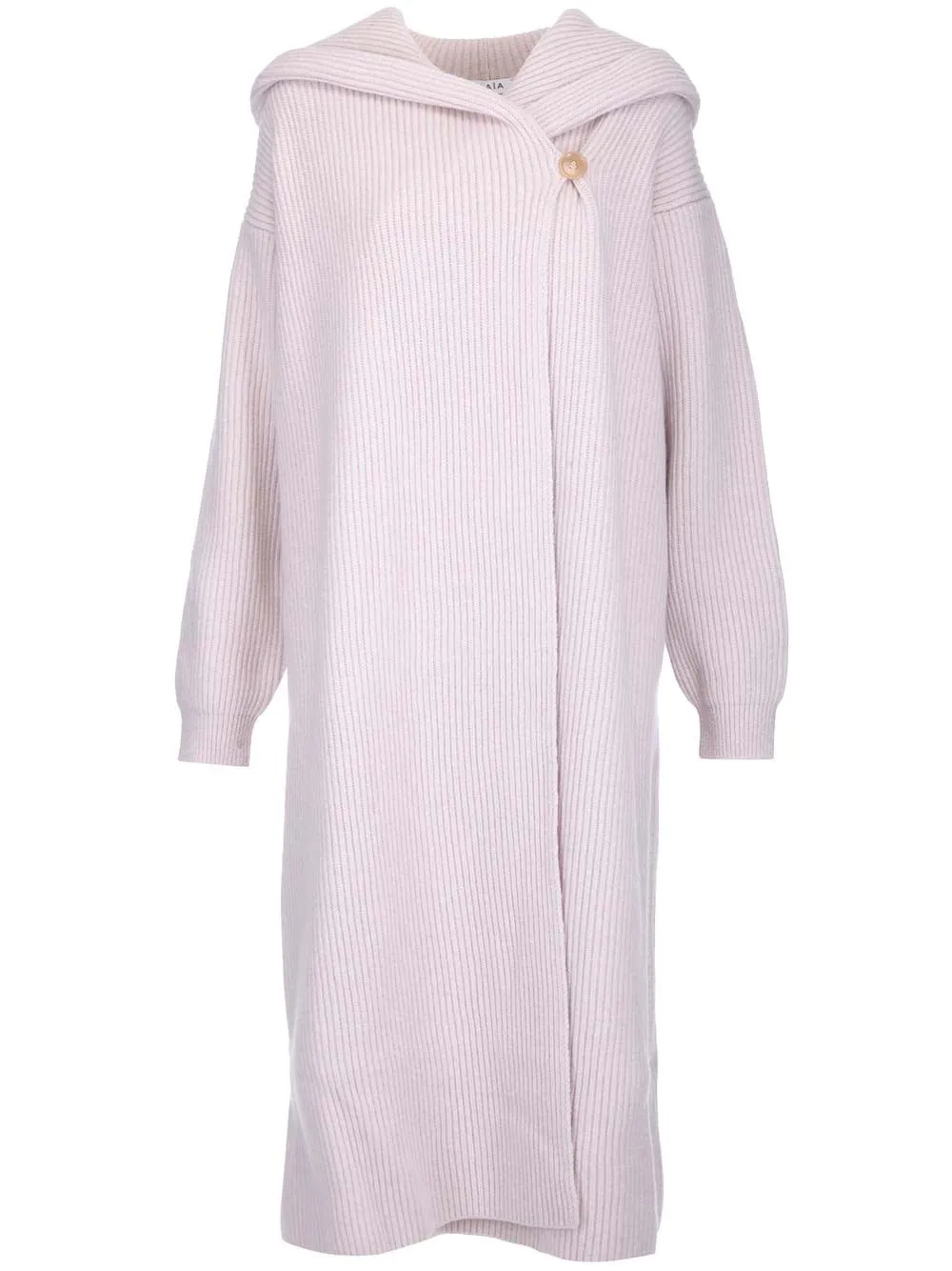 Alaa Long-Sleeved Ribbed Hooded Coat