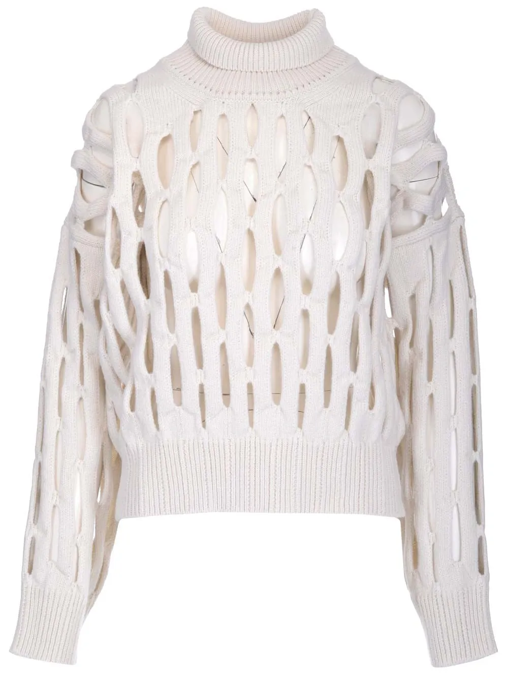Alaa Perforated Boxy Long-Sleeved Sweater