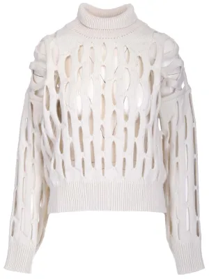 Alaa Perforated Boxy Long-Sleeved Sweater