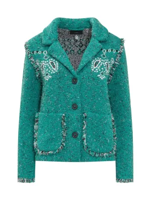 Alanui Bandana Printed Frayed Edge Jacket