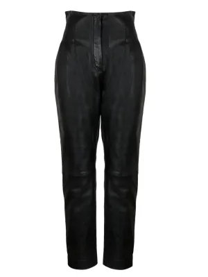 Alberta Ferretti High-Waisted Leather Trousers