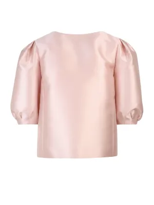 Alberta Ferretti Puff-Sleeve Straight Hem Top