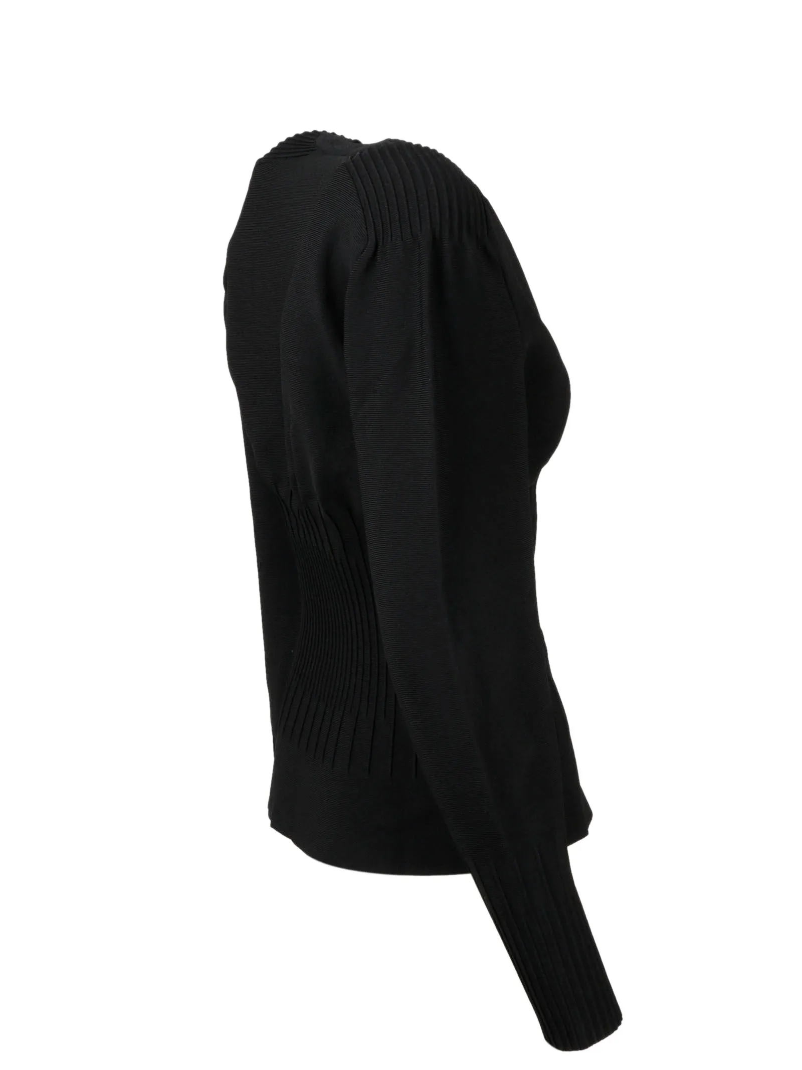 Alberta Ferretti Ribbed Hem V-Neck Sweater