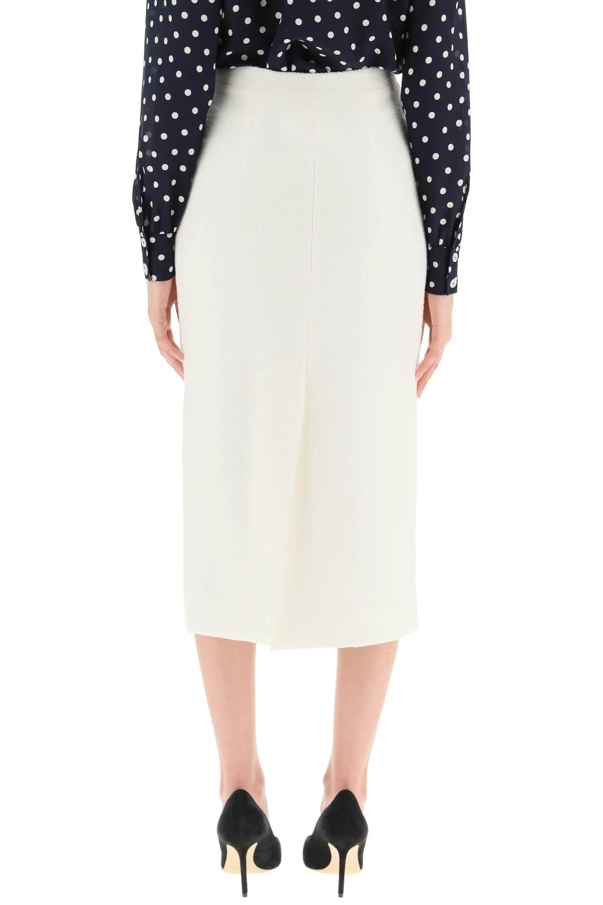 Alessandra Rich Back Vent Midi Skirt