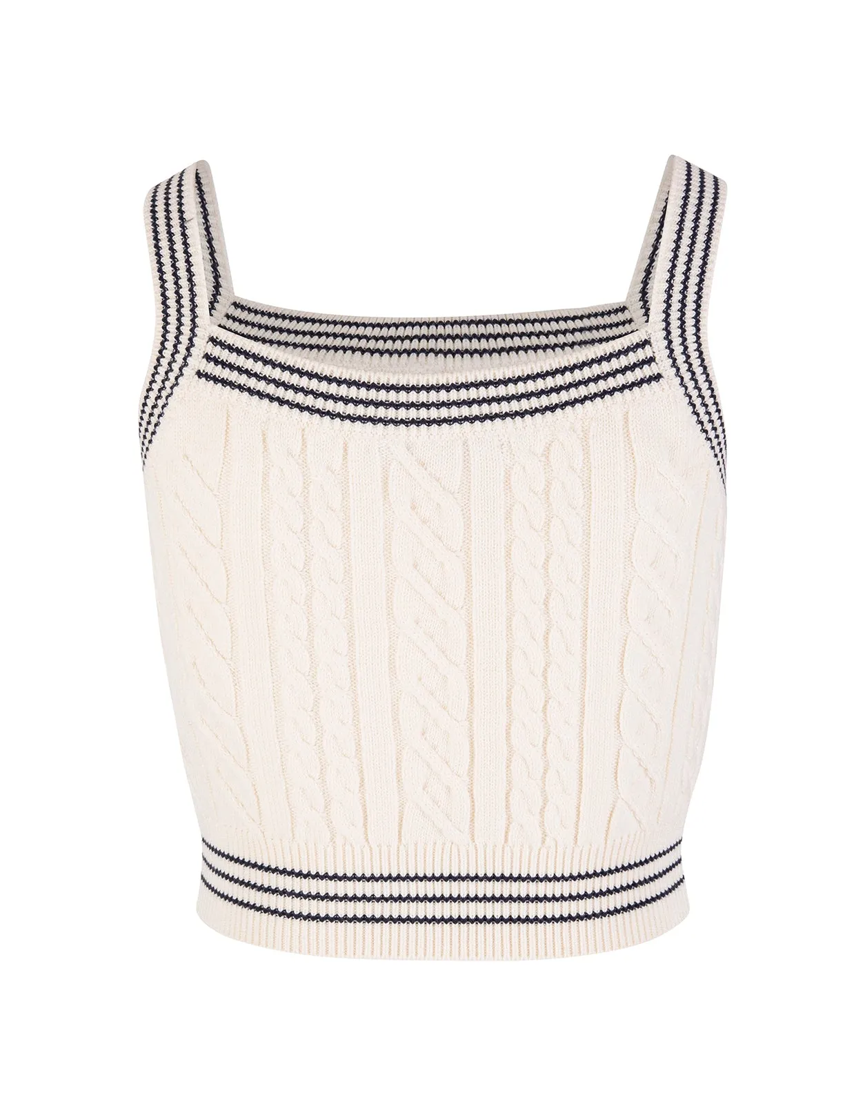 Alessandra Rich Contrasting Trim Knitted Crop Top