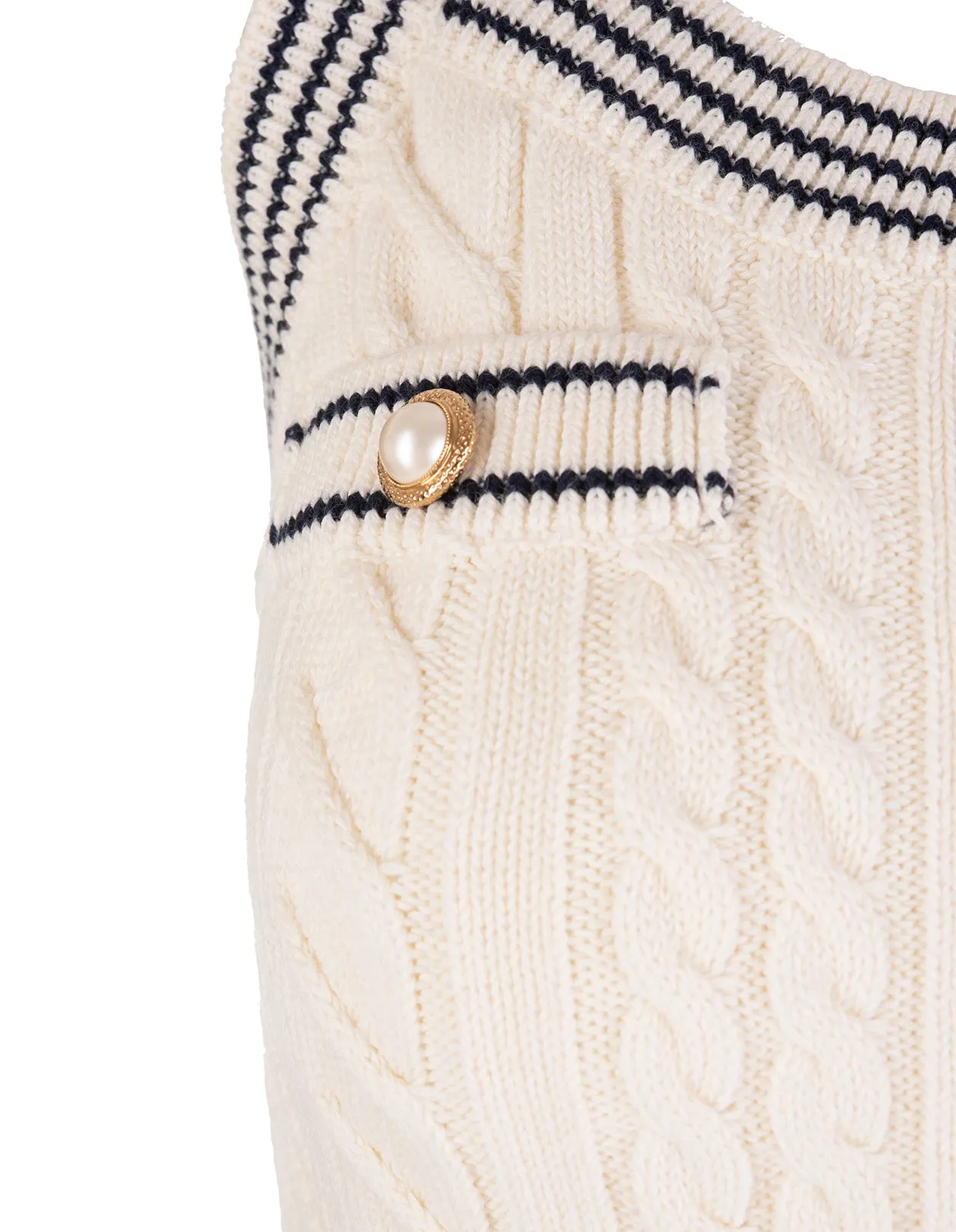 Alessandra Rich Contrasting Trim Knitted Crop Top