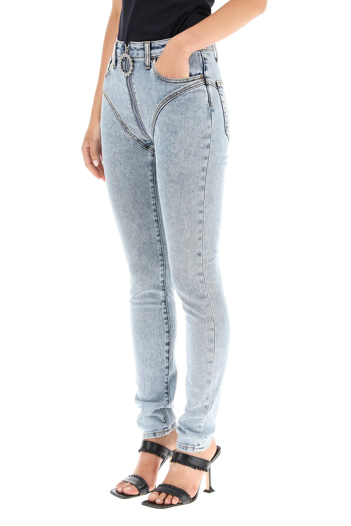Alessandra Rich High-Rise Skinny Jeans