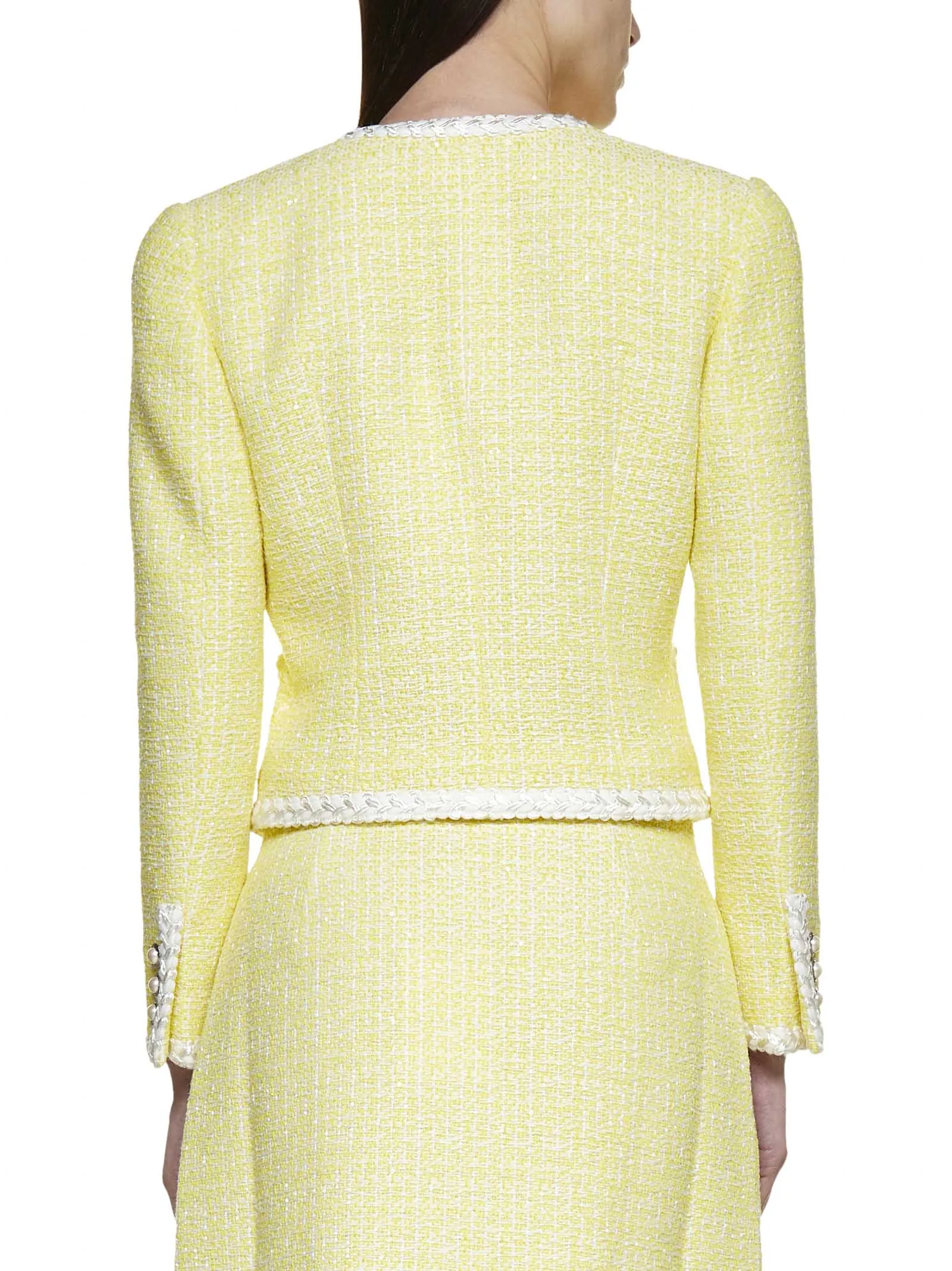 Alessandra Rich Trim Detailed Tweed Jacket