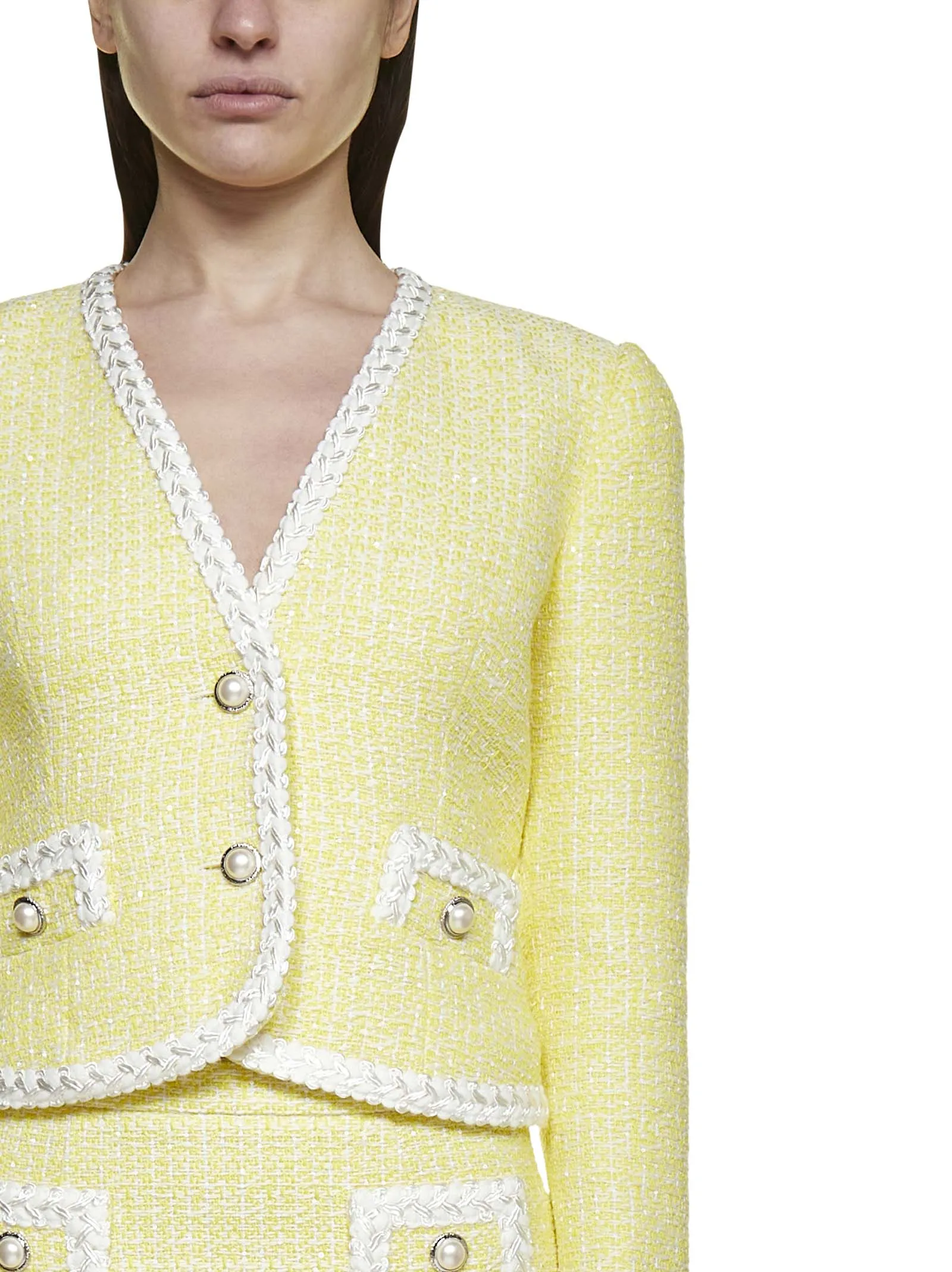 Alessandra Rich Trim Detailed Tweed Jacket