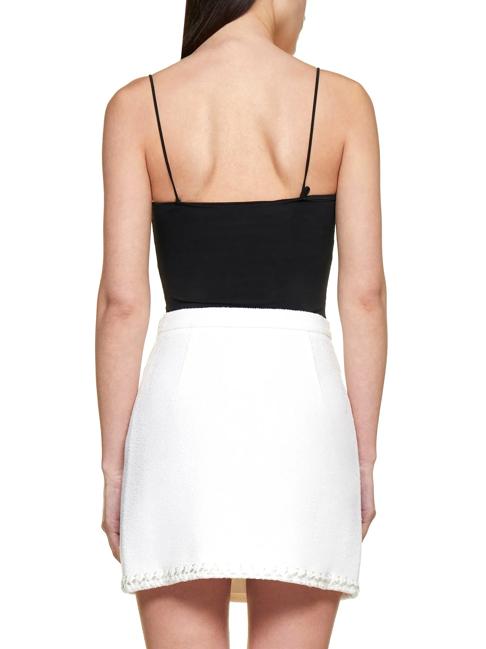 Alessandra Rich Trim Detailed Tweed Mini Skirt