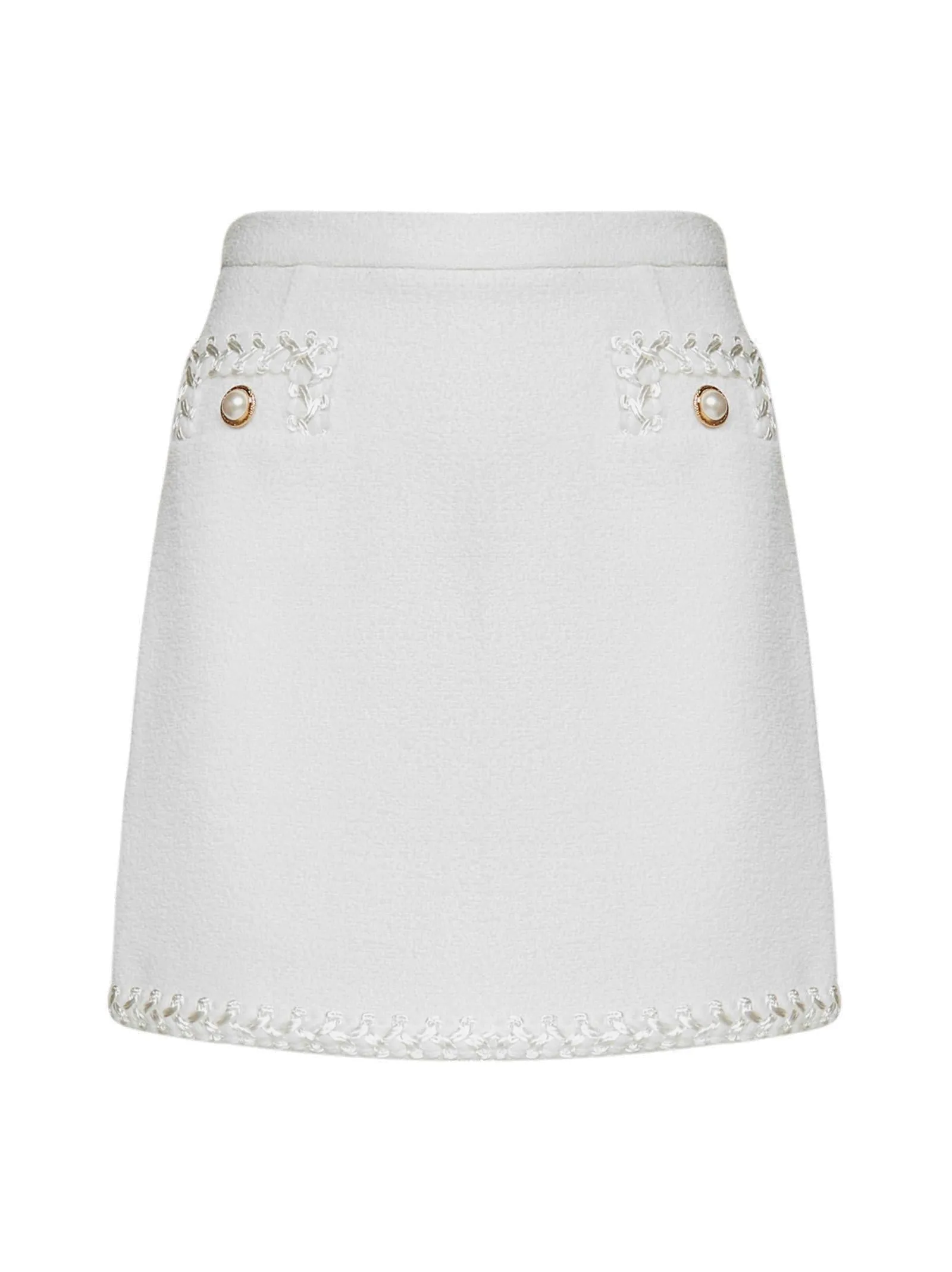Alessandra Rich Trim Detailed Tweed Mini Skirt