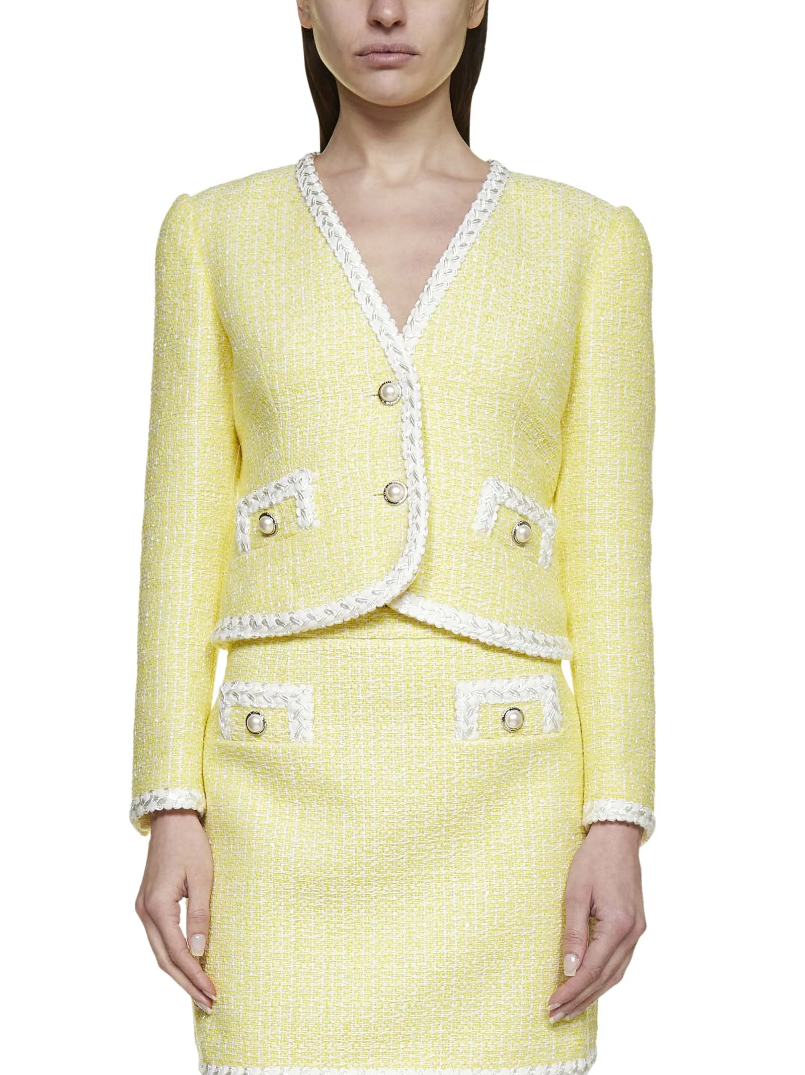 Alessandra Rich Tweed Mini Skirt