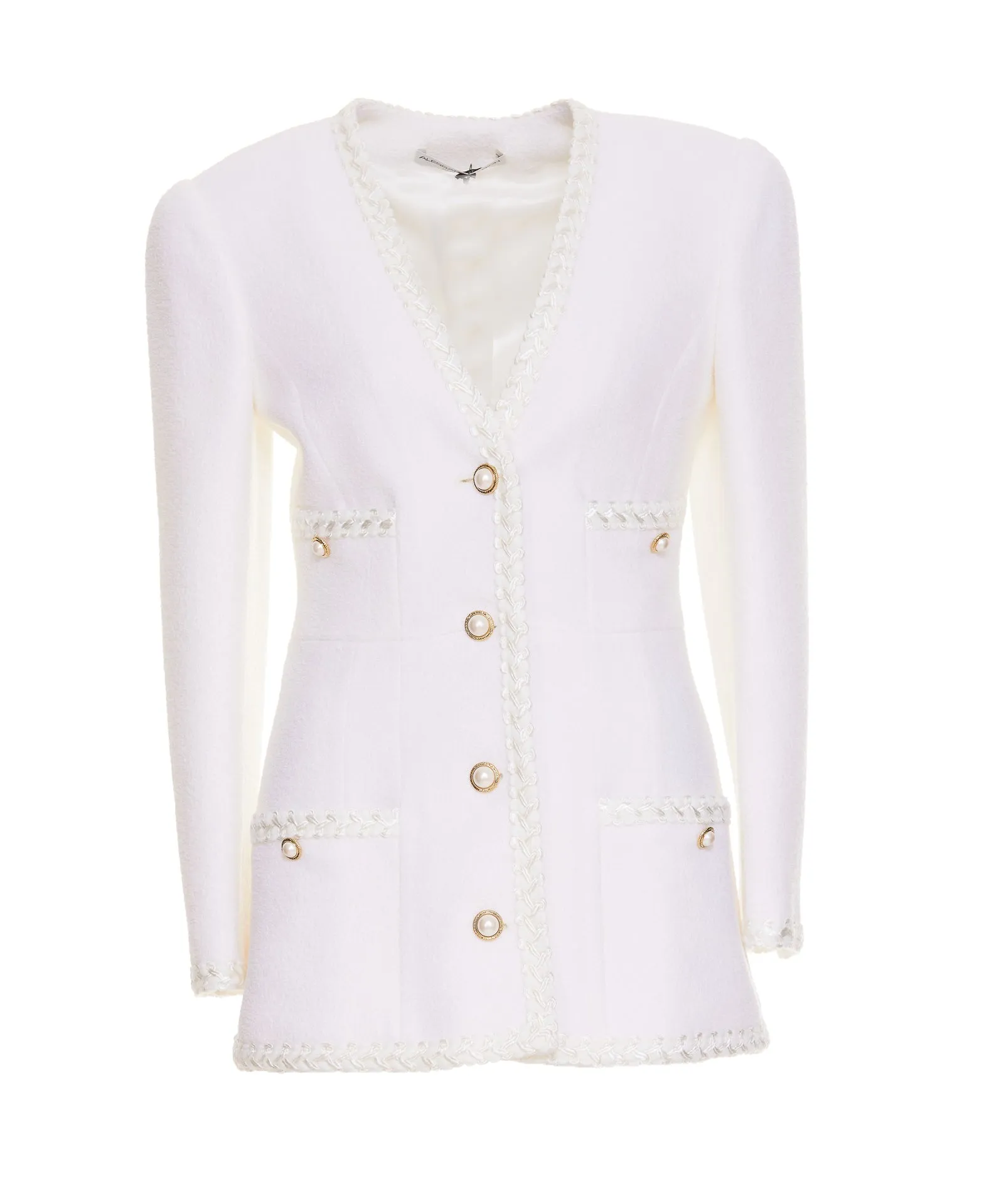 Alessandra Rich Woven Embellished Slim Fit Jacket
