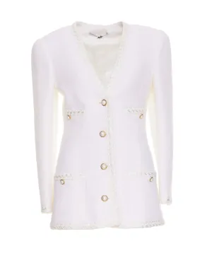 Alessandra Rich Woven Embellished Slim Fit Jacket