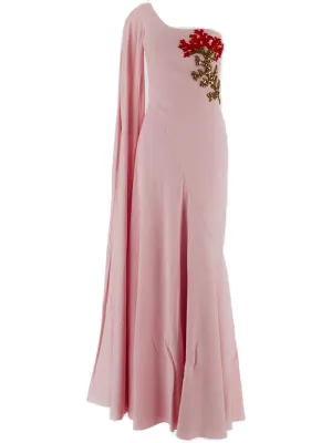 Alexander McQueen Embellished One-Shoulder Maxi Dress