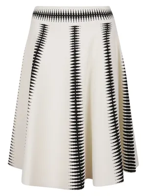 Alexander McQueen Geometric-Print Pleated Skirt