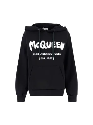 Alexander McQueen Graffiti Logo Printed Hoodie