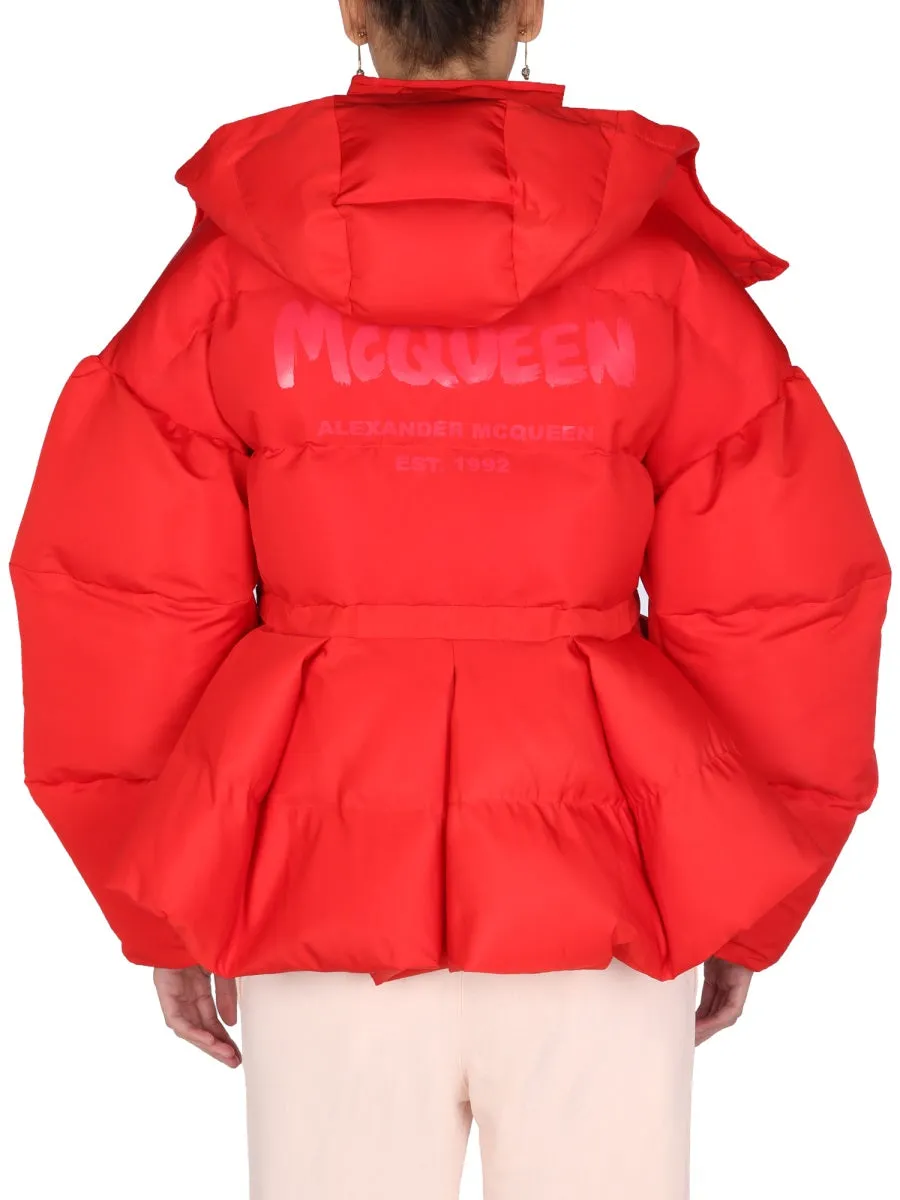 Alexander McQueen Graffiti Logo Printed Padded Jacket