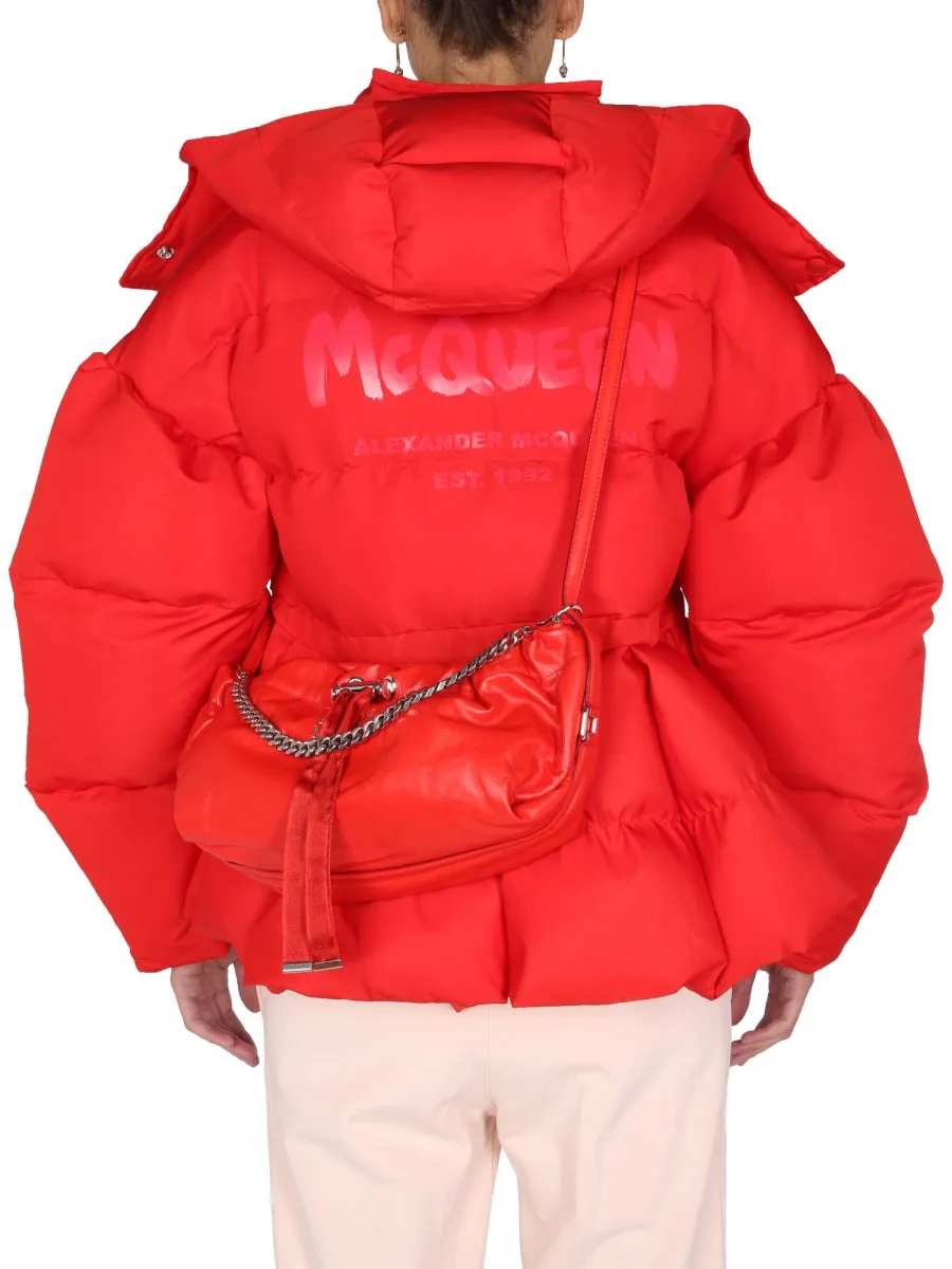 Alexander McQueen Graffiti Logo Printed Padded Jacket