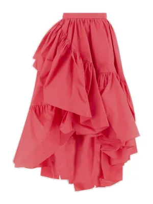 Alexander McQueen High Waist Asymmetric Midi Skirt