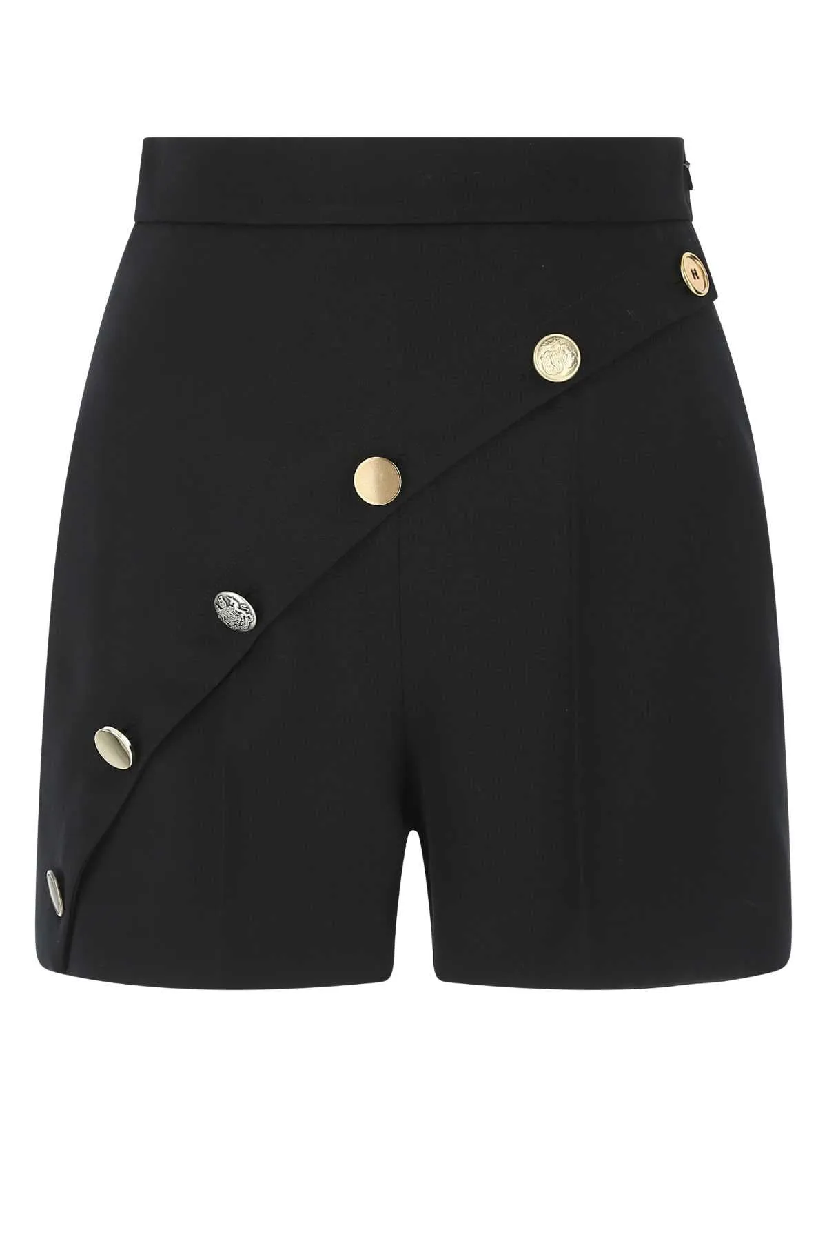 Alexander McQueen High Waist Button Detailed Shorts