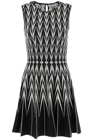 Alexander McQueen Intarsia-Knit Sleeveless Mini Dress