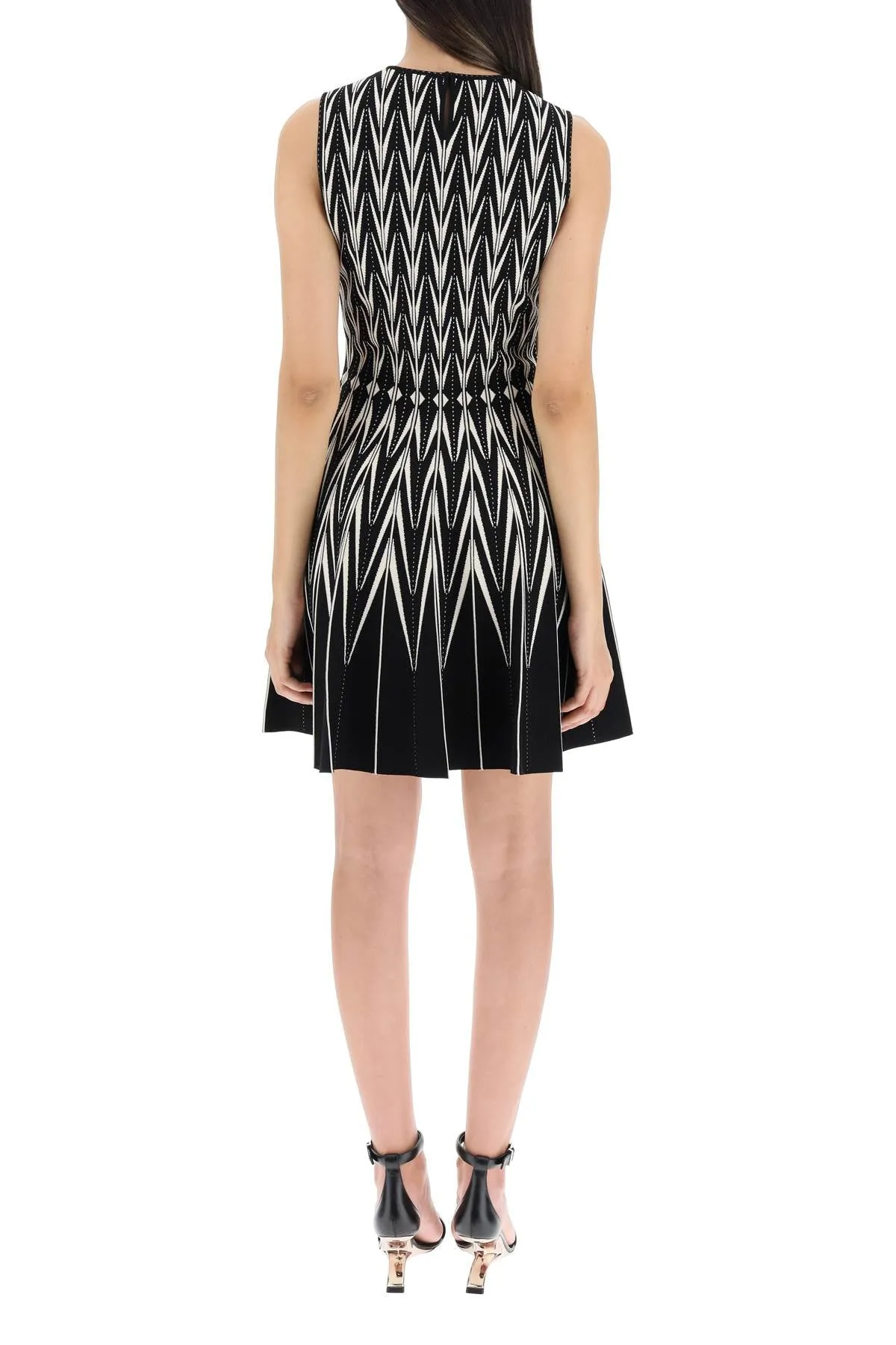 Alexander McQueen Intarsia-Knit Sleeveless Mini Dress