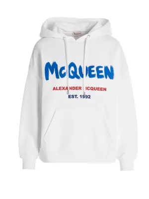 Alexander McQueen Logo Printed Drawstring Hoodie