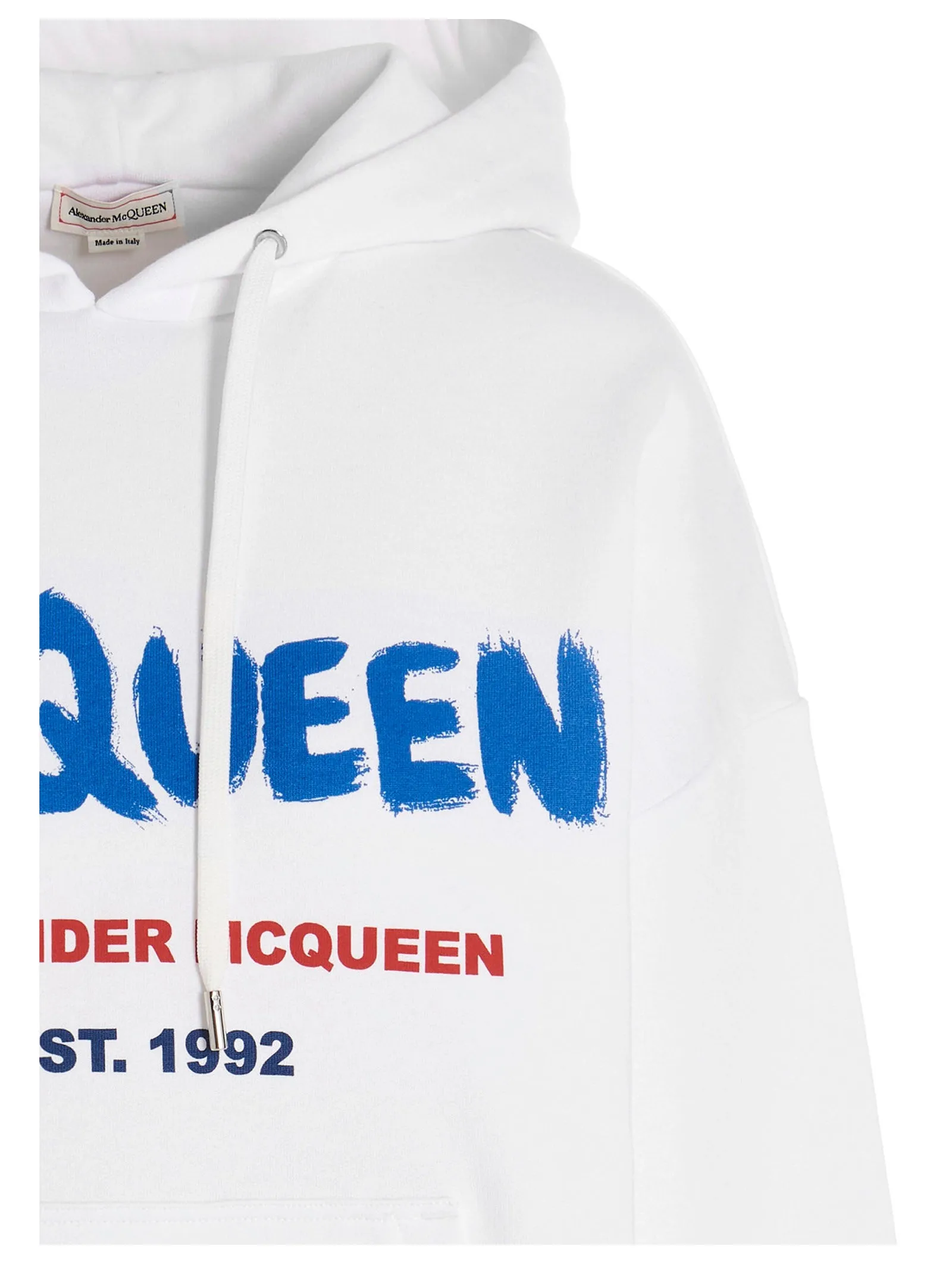 Alexander McQueen Logo Printed Drawstring Hoodie