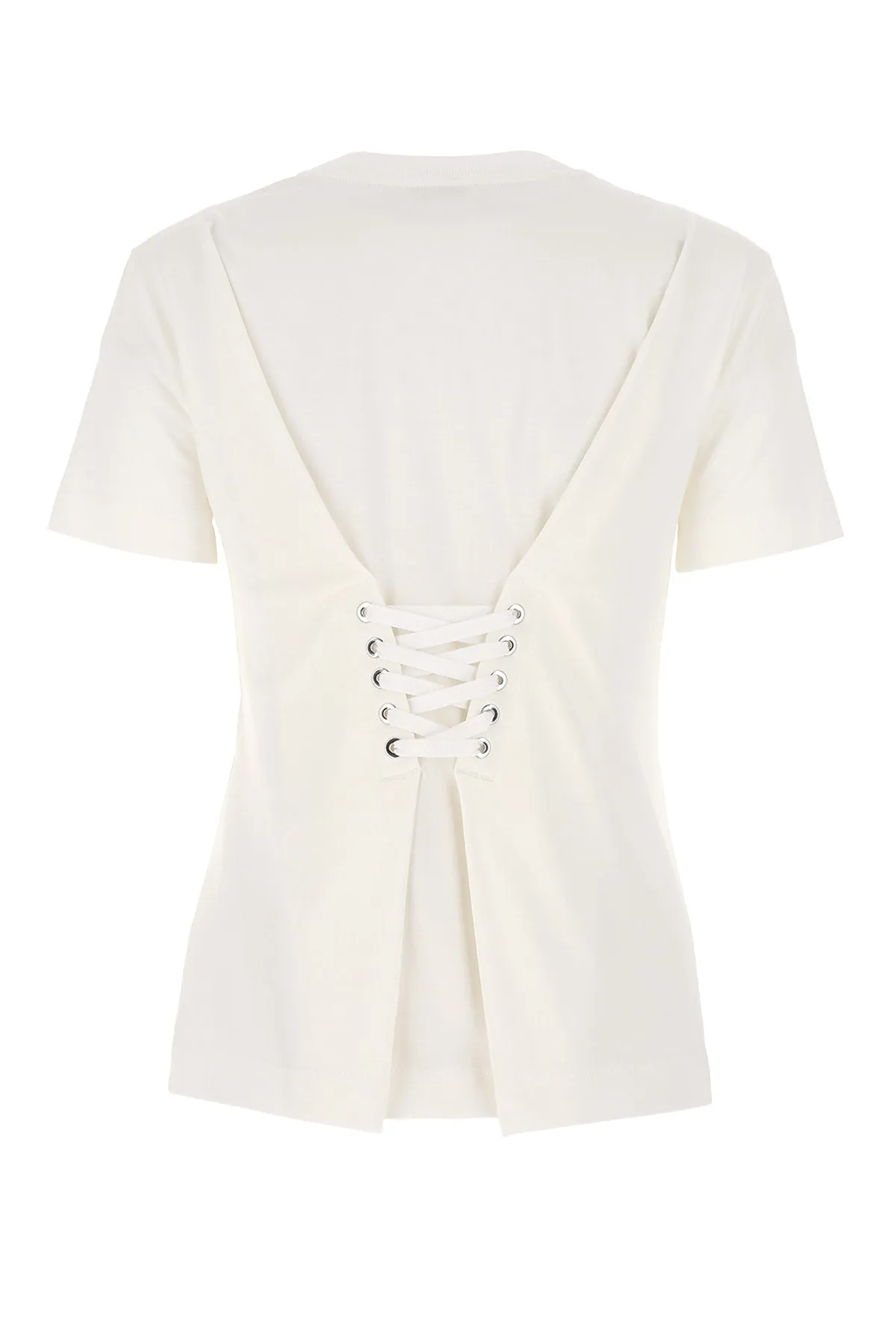 Alexander McQueen Logo Printed Lace Detail T-Shirt