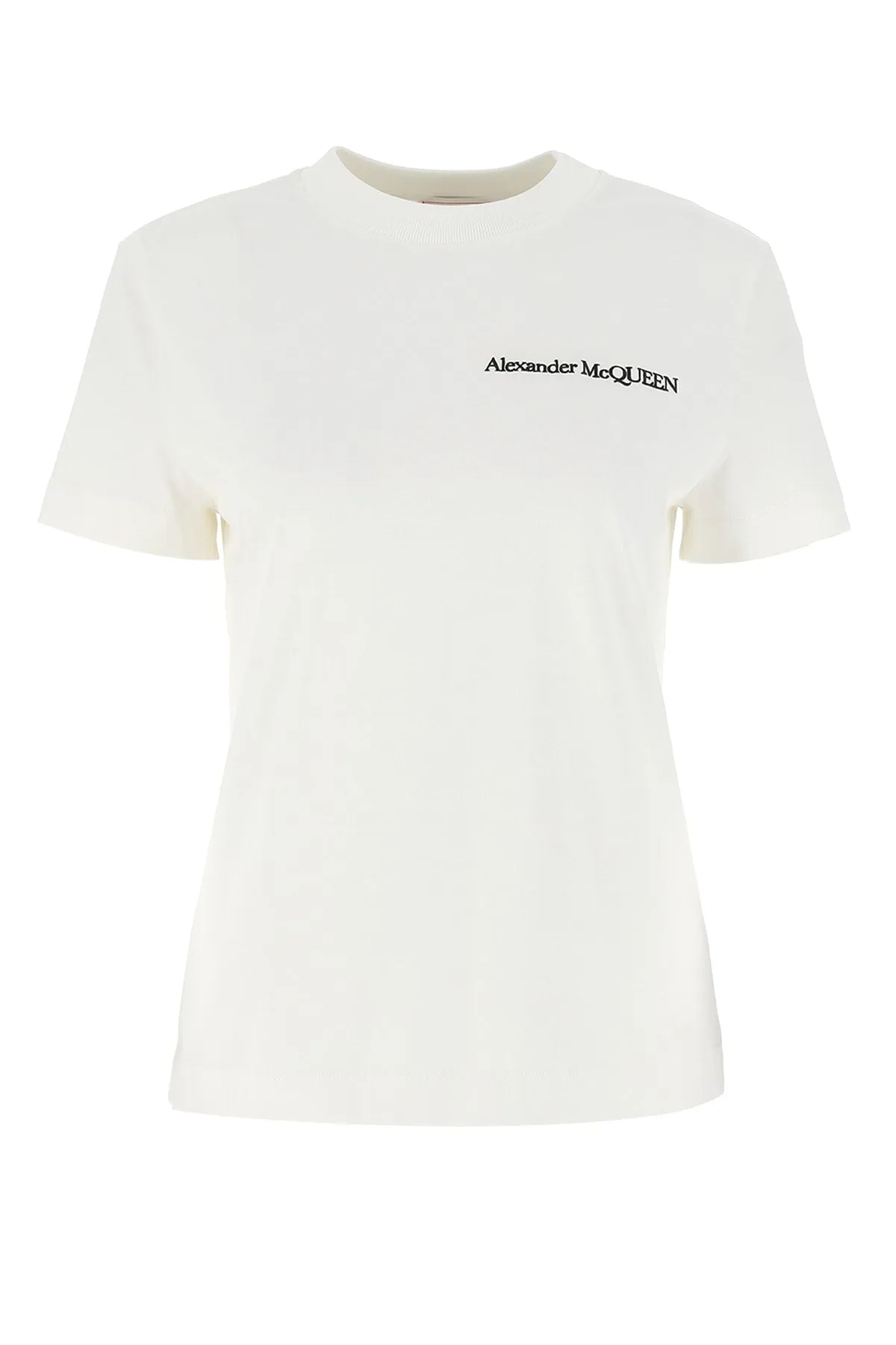 Alexander McQueen Logo Printed Lace Detail T-Shirt