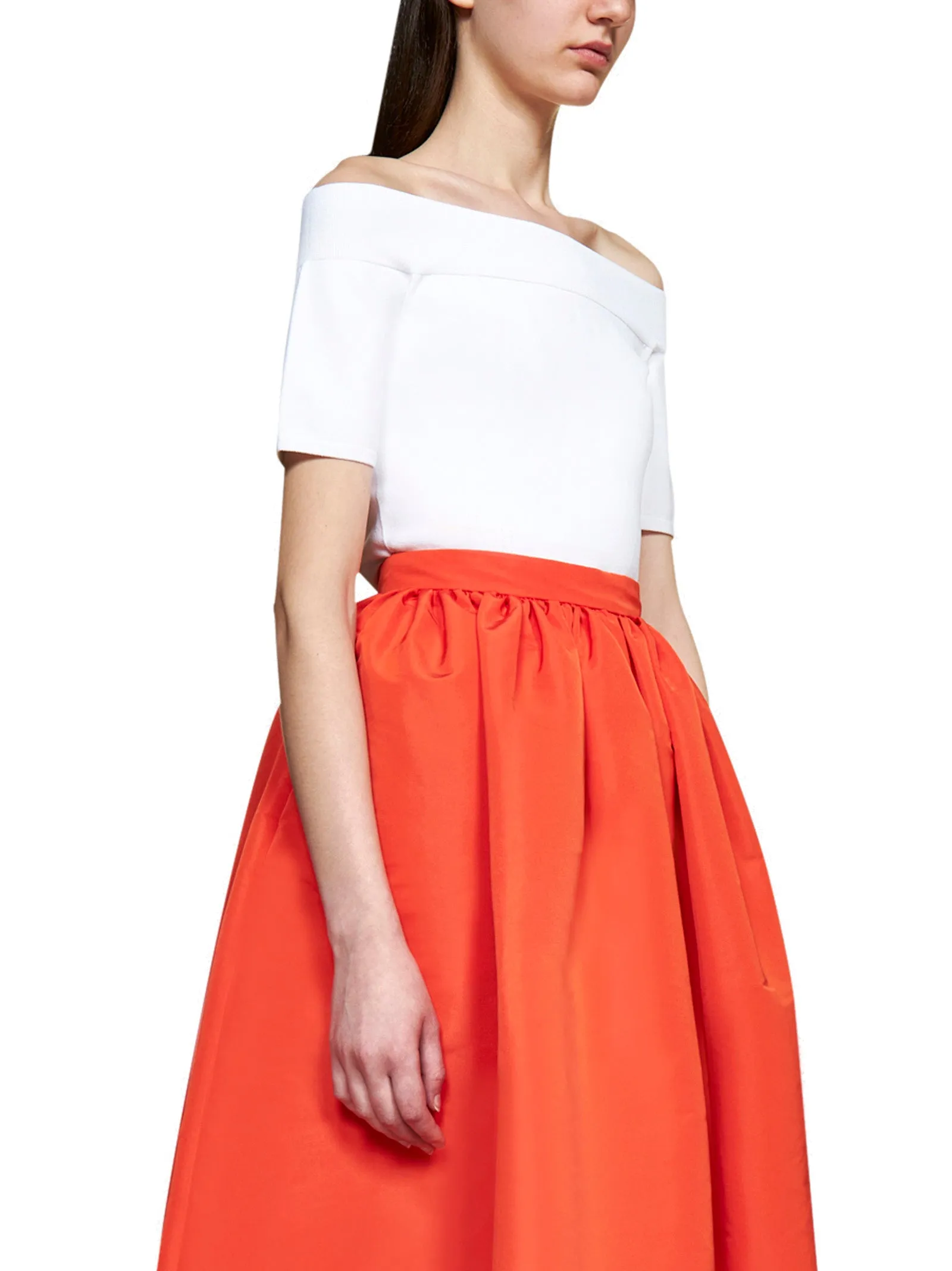 Alexander McQueen Off-Shoulder Short-Sleeve Top