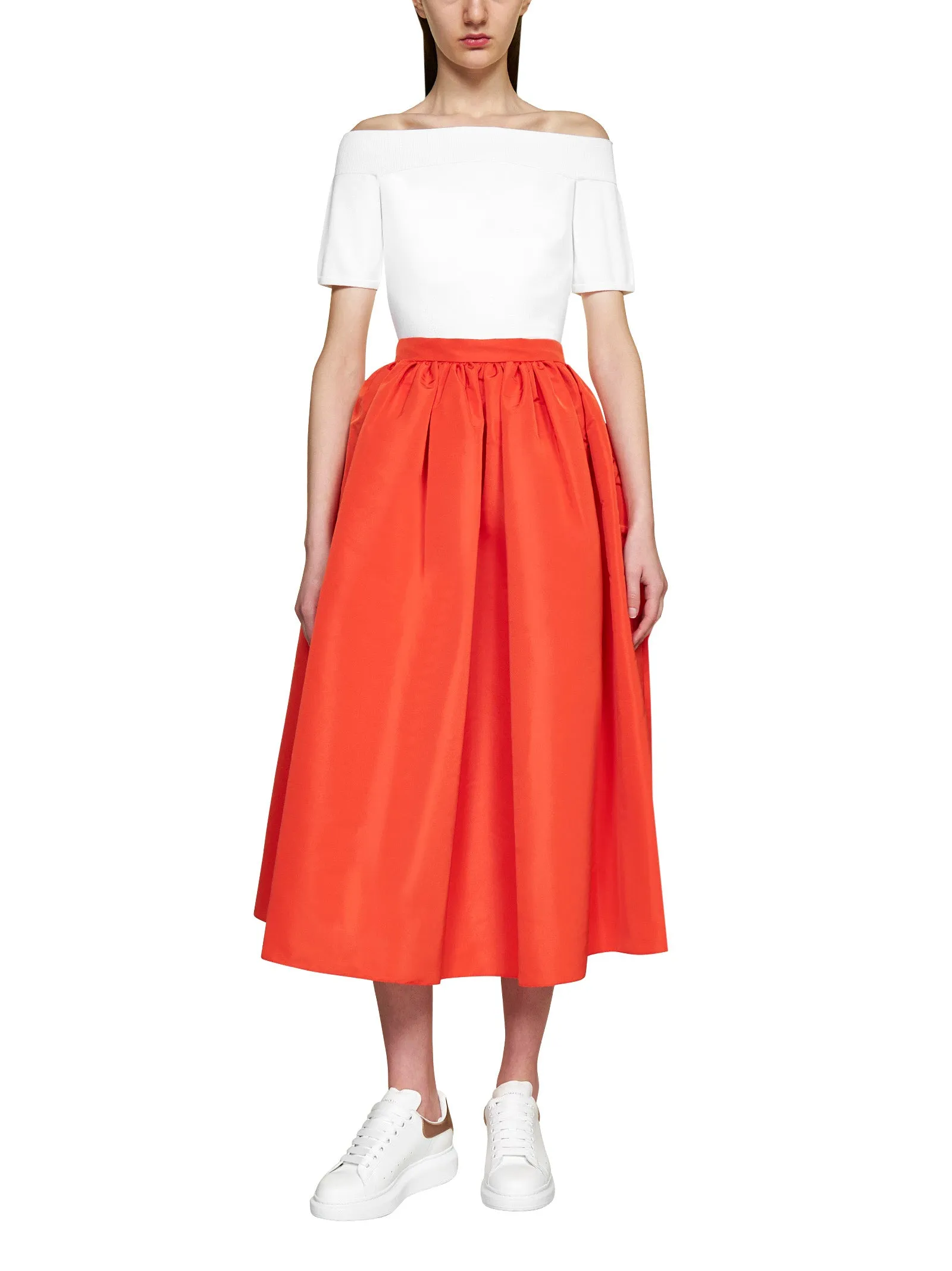 Alexander McQueen Off-Shoulder Short-Sleeve Top