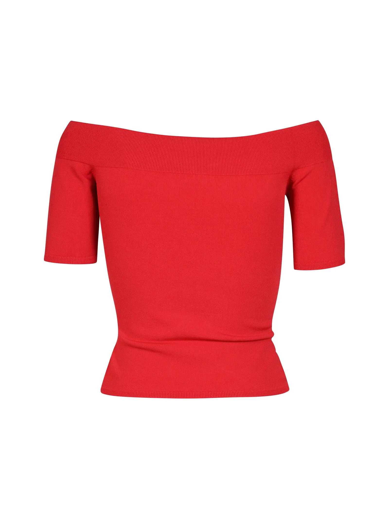 Alexander McQueen Off Shoulder Short-Sleeved Knit Top