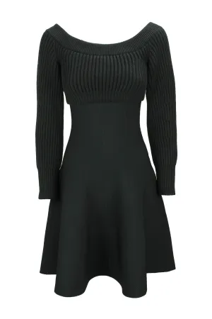Alexander McQueen Panelled Ribbed Knit Mini Dress