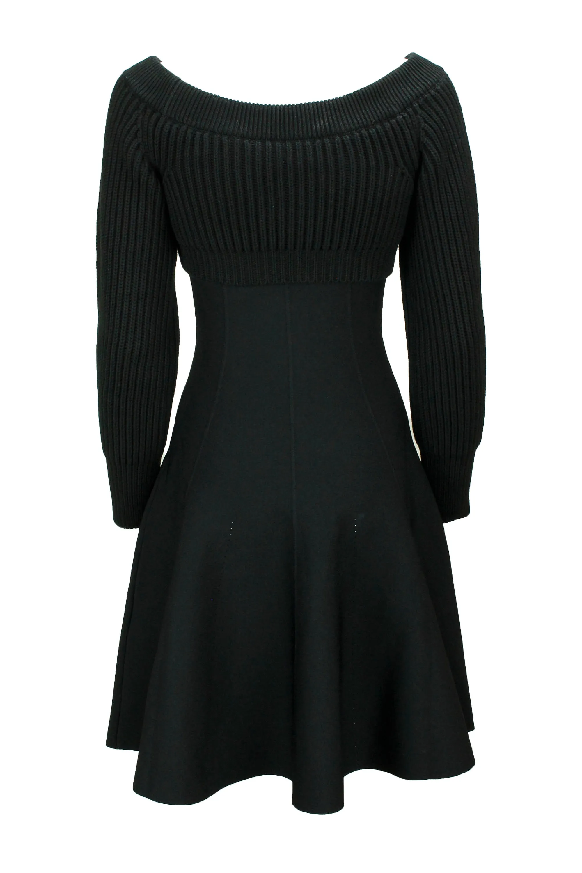 Alexander McQueen Panelled Ribbed Knit Mini Dress