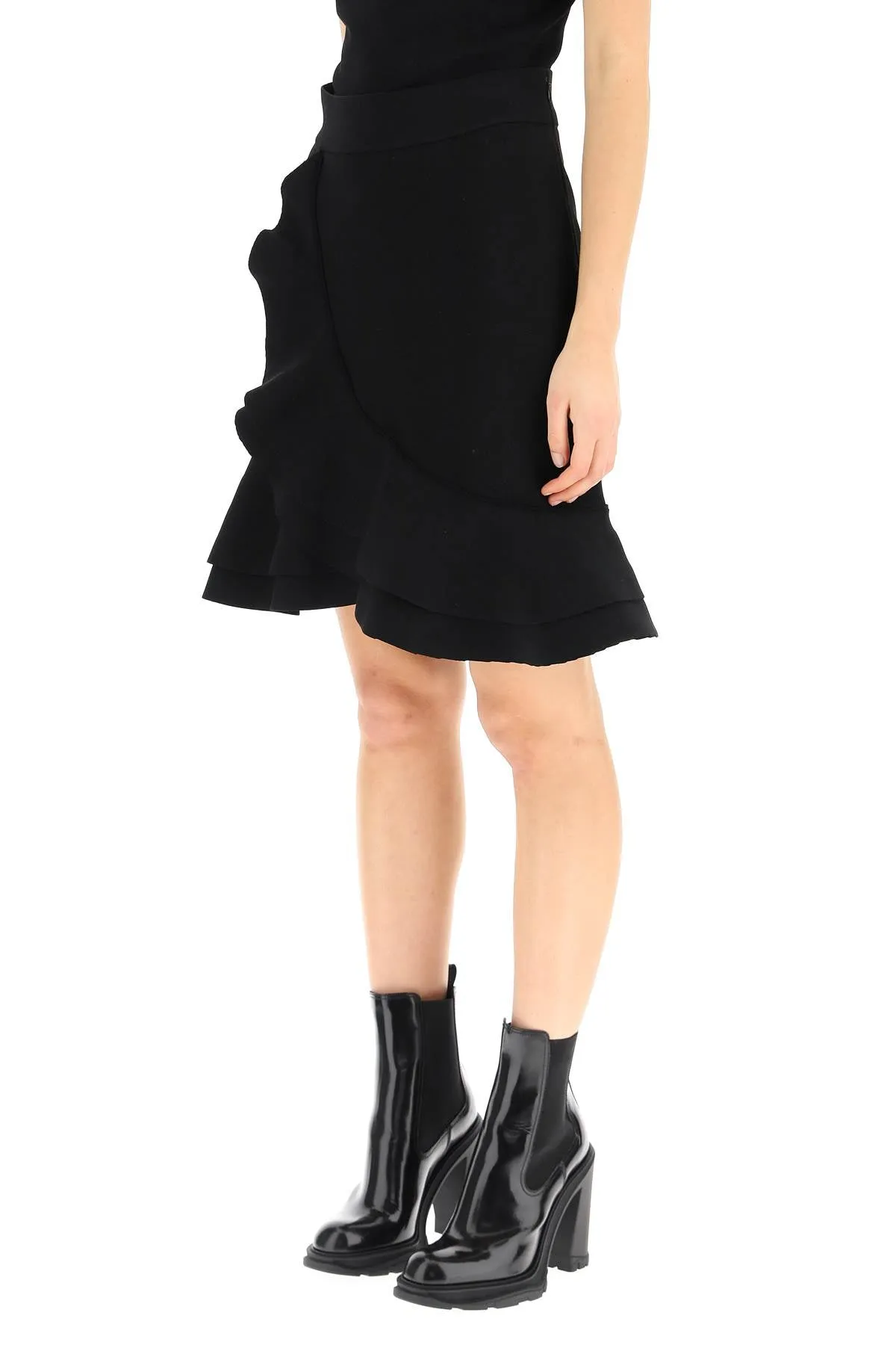 Alexander McQueen Ruffled Asymmetric Mini Skirt