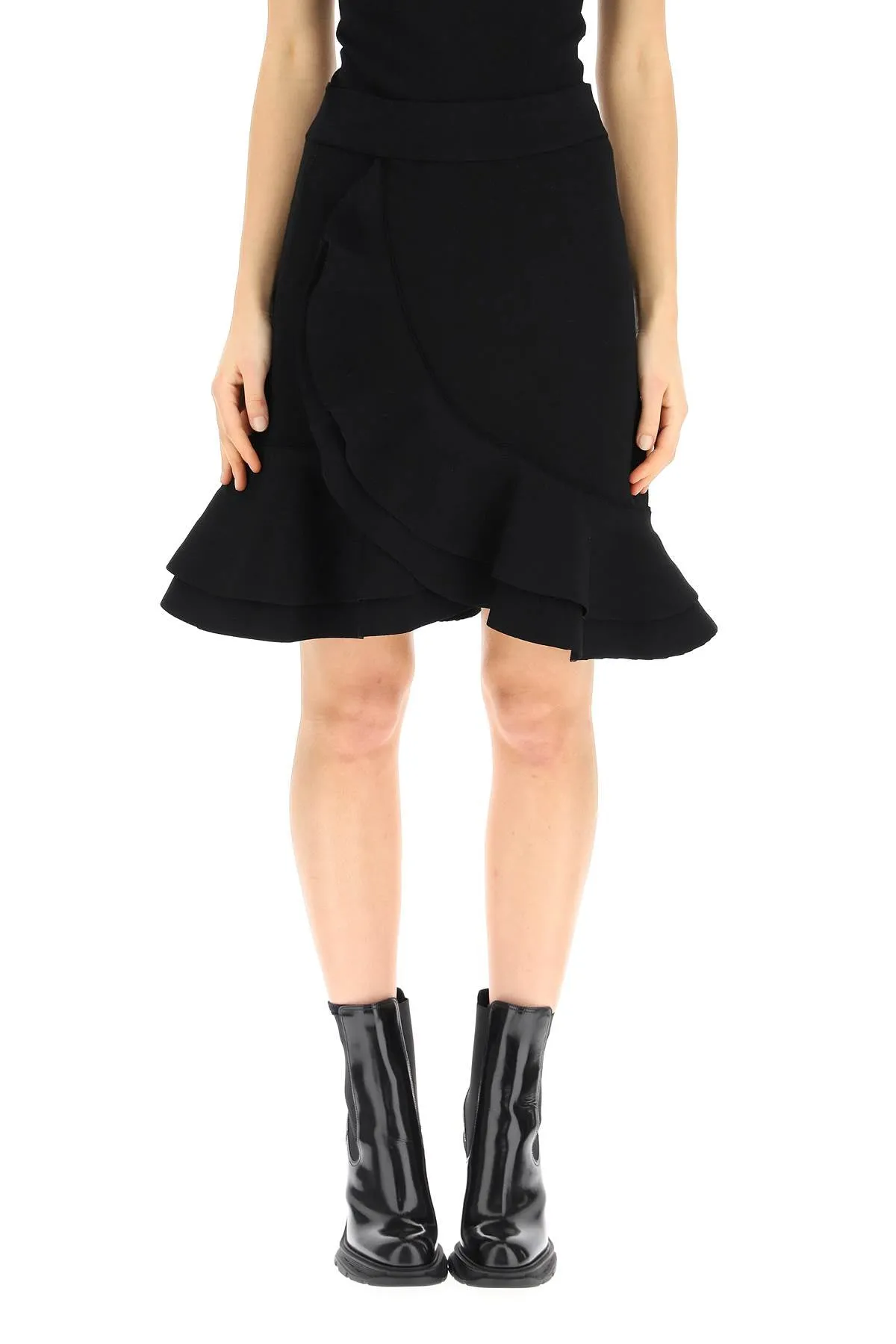 Alexander McQueen Ruffled Asymmetric Mini Skirt